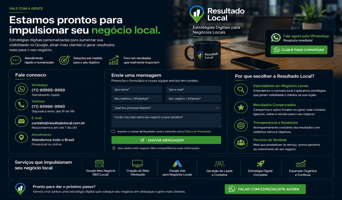 Entre em contato com a Resultado Local